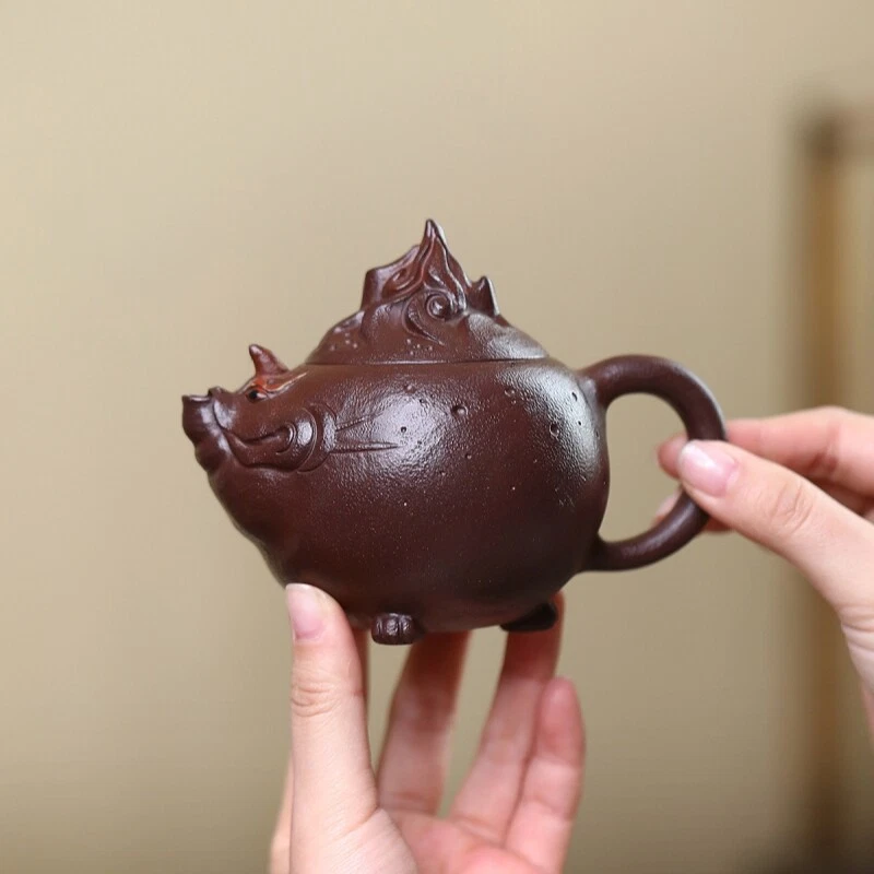 Olla de té hecha a mano Real Yixing Zisha olla de grano púrpura original china olla de zini de mineral Foto 4 de 4