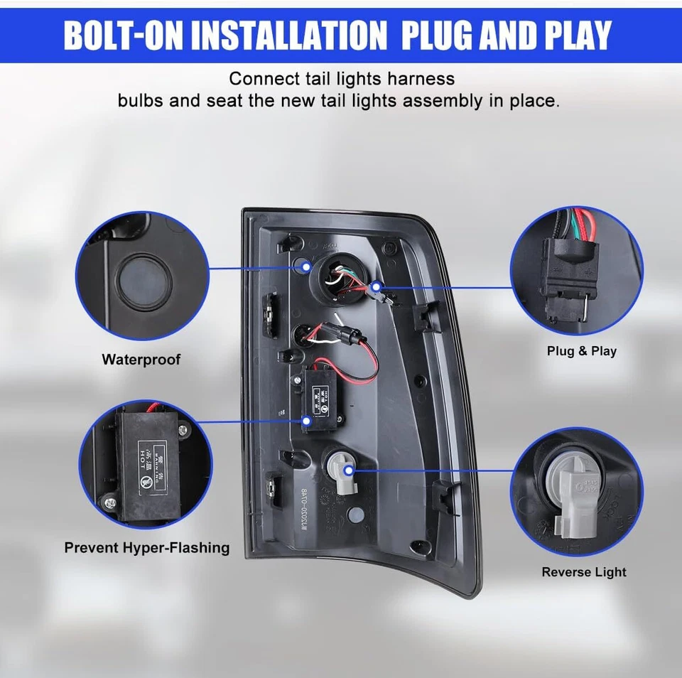 For 2019-2024 Ram 1500 Classic LED Tail Lights Clear Brake Rear Lamps Left+Right Foto 3 de 4