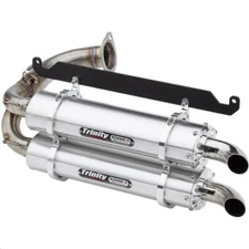 TRINITY RACING Stage 5 Slip On Exhaust Pipe Dual Brushed TR-4169S