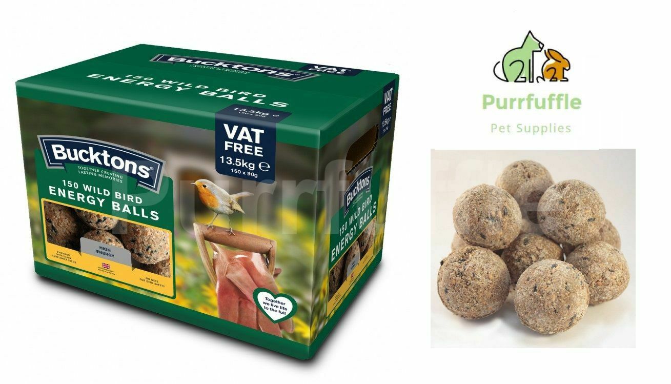 150 x BUCKTONS ENERGY SUET BALLS WILD BIRD FOOD FAT BALLS WITH