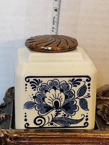 Vintage Delft Blauw Distel Holland Blue & White Double Inkwell 1978 - Picture 11 of 11