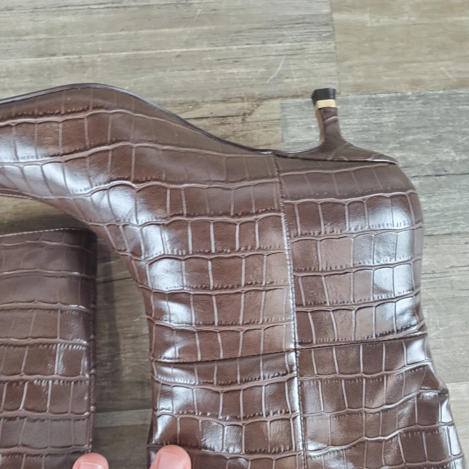 Kenneth Cole Meryl 女式短靴 6 M 码棕色皮革尖头拉 — 第 3/4 张图片