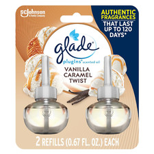 Glade PlugIns Vanilla Caramel Twist Refills - 1.34 Fl Oz - 2 Count