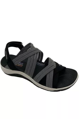 Skechers Washable Reggae Cup Sport Sandals Smitten By You Black