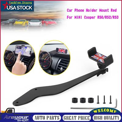 Car Phone Holder Mount Red For MINI Cooper R50/R52/R53 F1