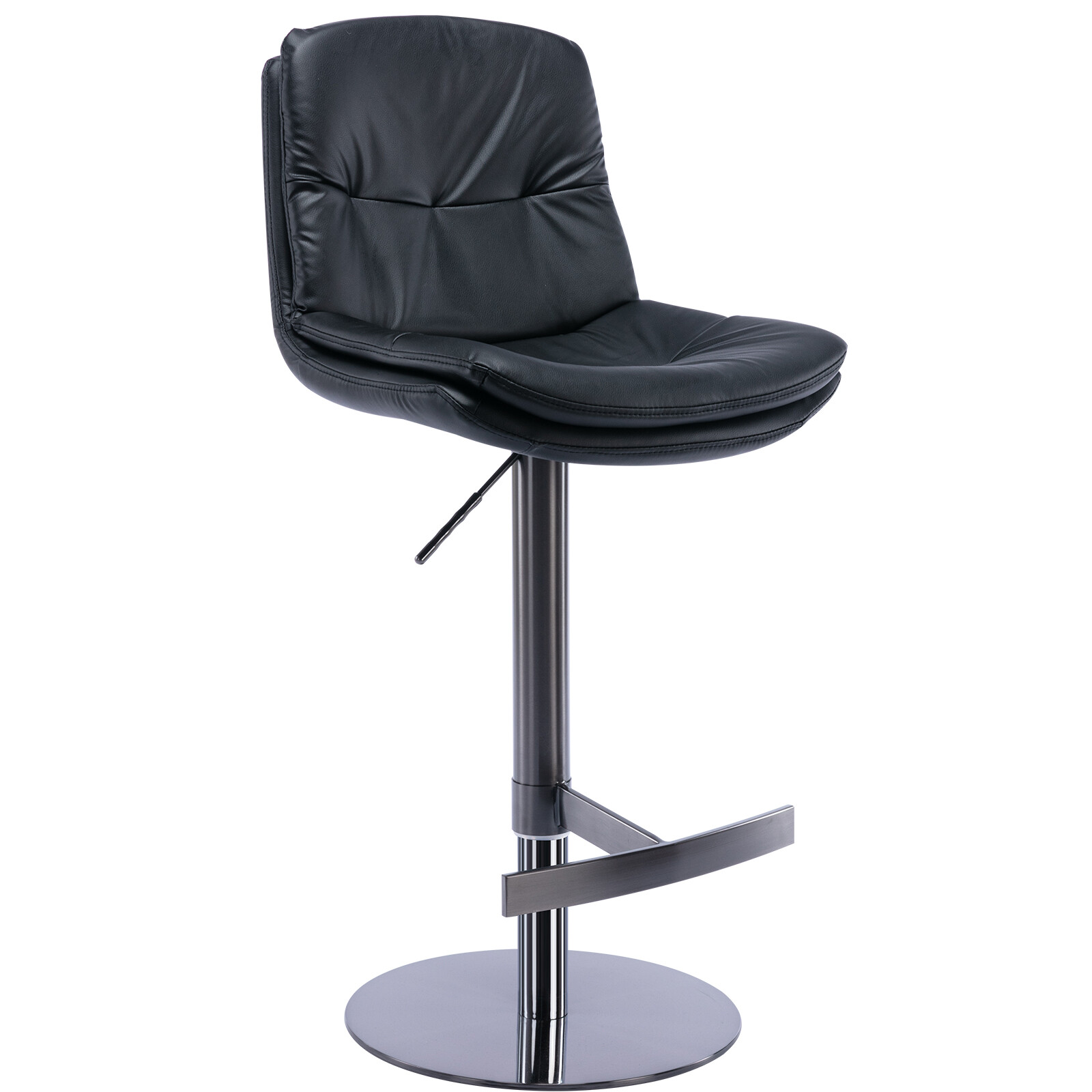 Swivel Black Barstool Adjustable Height For Kitchen Counter Stool