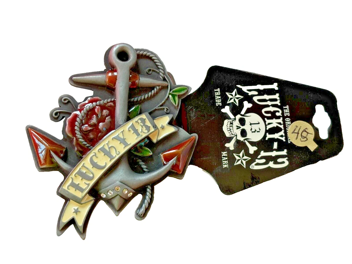 Lucky 13 Love Sucks‎ Heart Skull Crossbones Belt Buckle Y2K Goth Punk Lucky 13 Belt Buckle - Etsy Canada main image 2