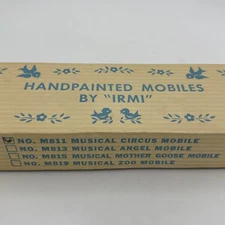 Vintage Handpainted Mobile By IRMI  w/ Orig Box #M811 Musical Circus Mobile