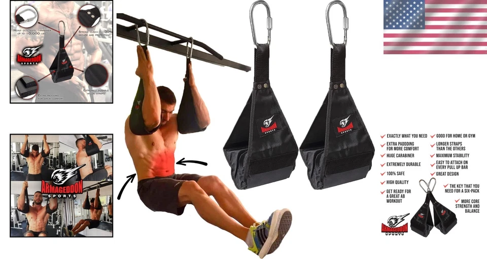 Premium Rip-Resistant Ab Sling Straps - Heavy Duty Leg Raise Equipment - Image 2 of 4