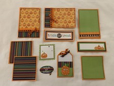 TRICK OR TREAT "Halloween" Premade Scrapbook Page Mat Set SEWN