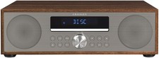 Crosley CR3501A-WA Fleetwood Bluetooth FM Clock Radio and CD Player, Walnut