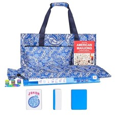 American Mahjong Game Set, 166 Blue Tiles (1.2”), 4 All-in-One Color
