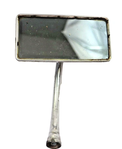 Antique Chrome Screw on Side mirror 5" x 2.5" Mirror