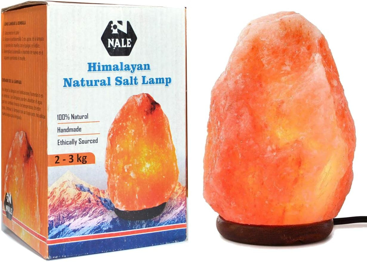 Lampada Media Di Sale Dell' Himalaya, 2 – 3 Kg Con Lampadina a Led Incluso