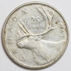 1947 25c Canada Silver Quarter - RAW - George VI - 25 Cents - NO Maple Leaf