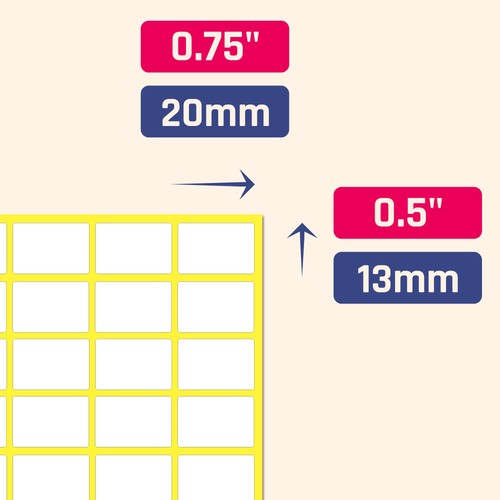 (900 Pack) 0.75" x 0.5" - Price Stickers, Small White Labels 900 Pack,  - Picture 2 of 9