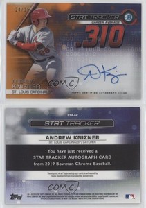 2019 Bowman Chrome Orange Refractor /25 Andrew Knizner #STA-AK Rookie Auto RC