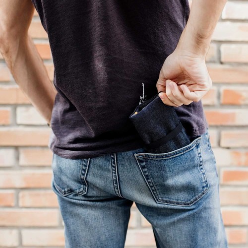 Astuccio Portatabacco in Tessuto Jeans Denim Porta Tabacco Cartine Filtri e Acce - Foto 22 di 24