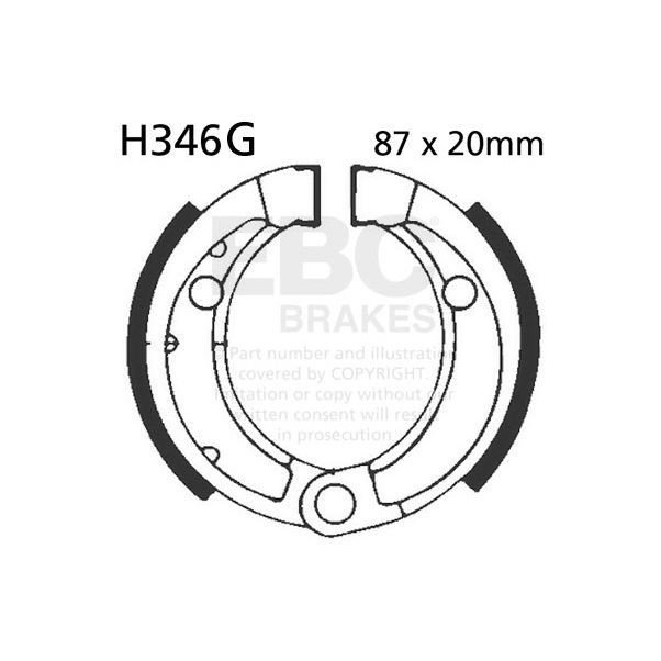 EBC Grooved Brake Shoe Set Set (87) Front Right for Bombardier Quest 50 2003