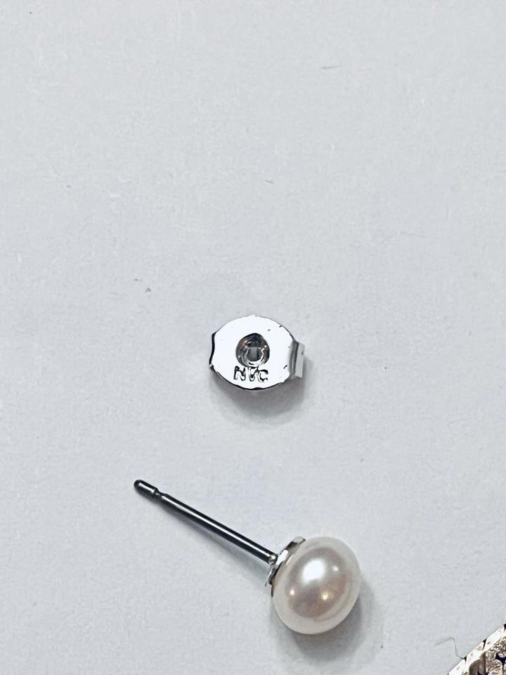 Pulsera Esterlina Vintage Milor Italia 925 Genuina Perla Dulce Pendientes Foto 4 de 4