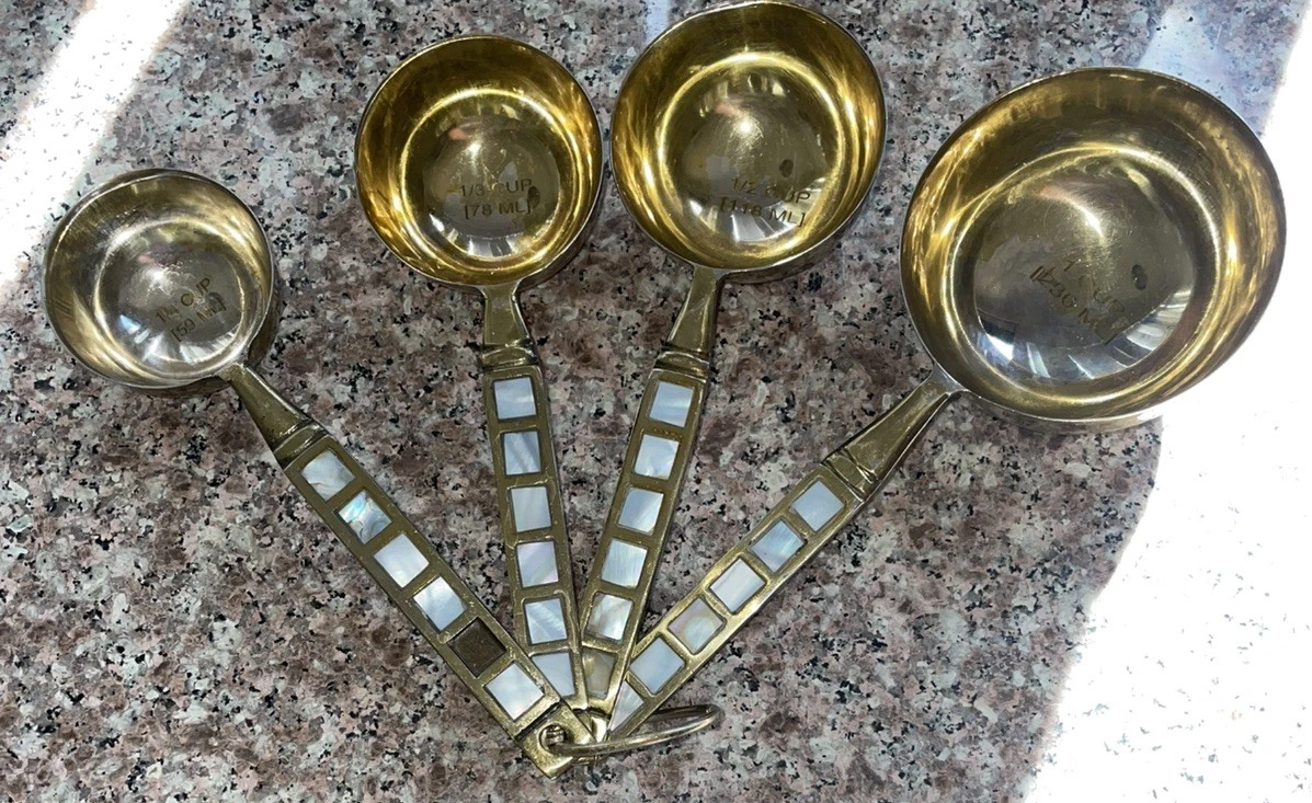 Vintage Solid Brass Measuring Cup Set!!!