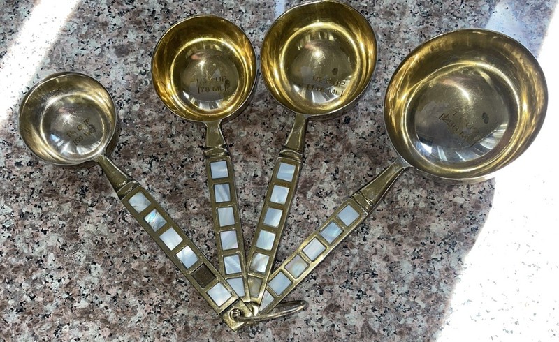 Vintage Solid Brass Measuring Cup Set!!! 