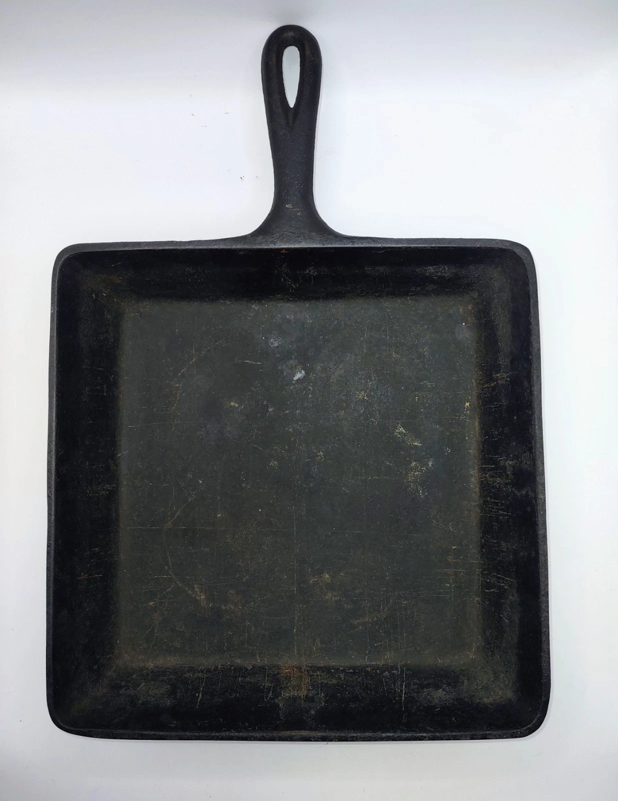 Antique Square Cast Iron Skillet Unmarked 10 Inch 10"x10" Vintage Pan
