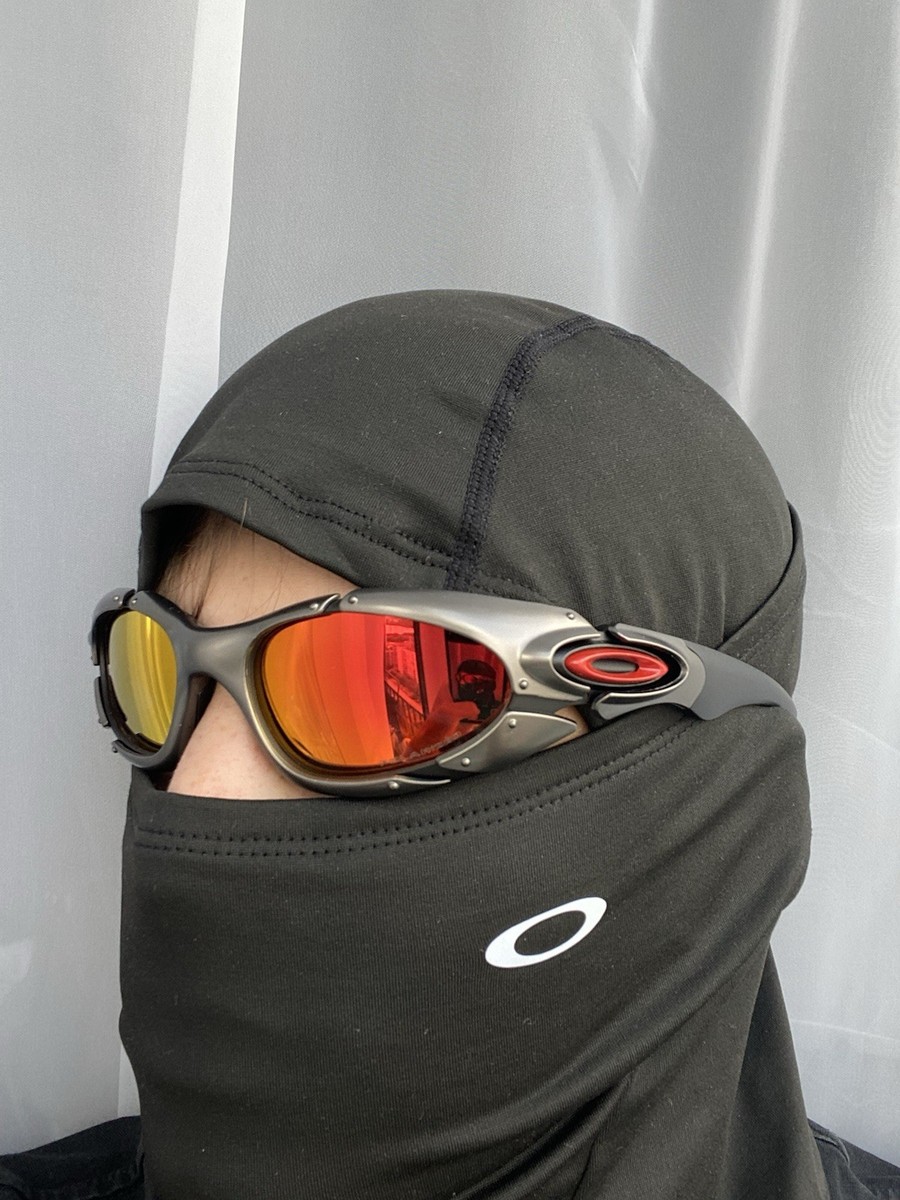Vintage 90s Oakley Plate orange silver Glasses Outdoor