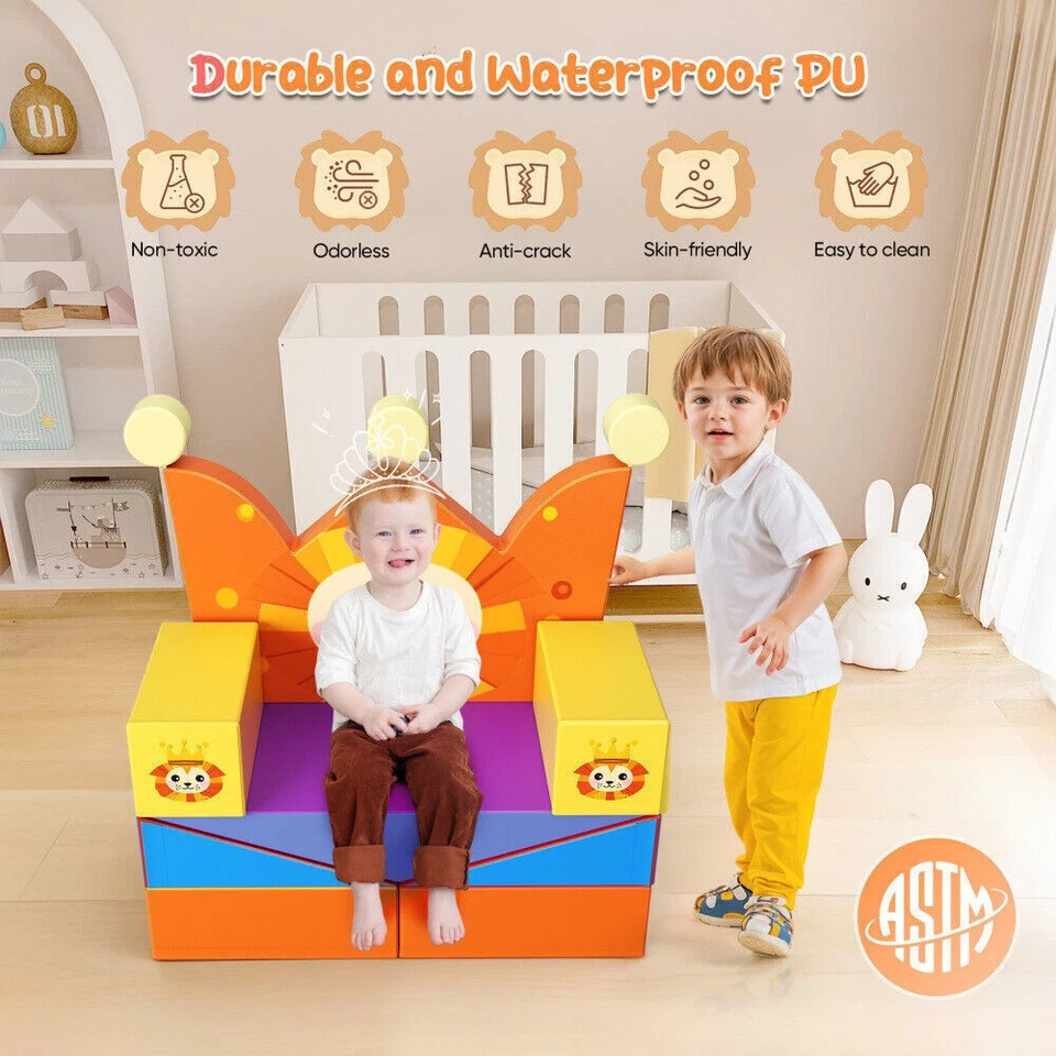 8 in1 Foam Climbing Blocks Foldable Building Sofa Soft Surface Lightweight Lion - Image 4 of 4