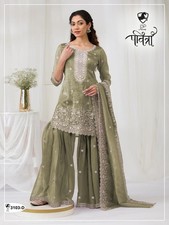 Indian Paksiatni Bollywood Salwar Kameez Women Wedding Wear Sharara Suit Dress