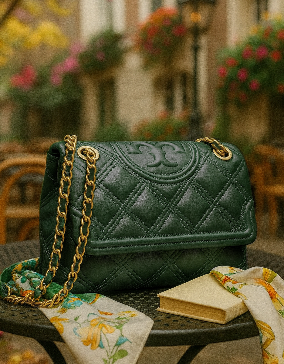 NEW Tory Burch Soft Fleming Norwood Green Leather Convertible
