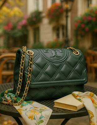 NEW Tory Burch Soft Fleming Norwood Green Leather Convertible