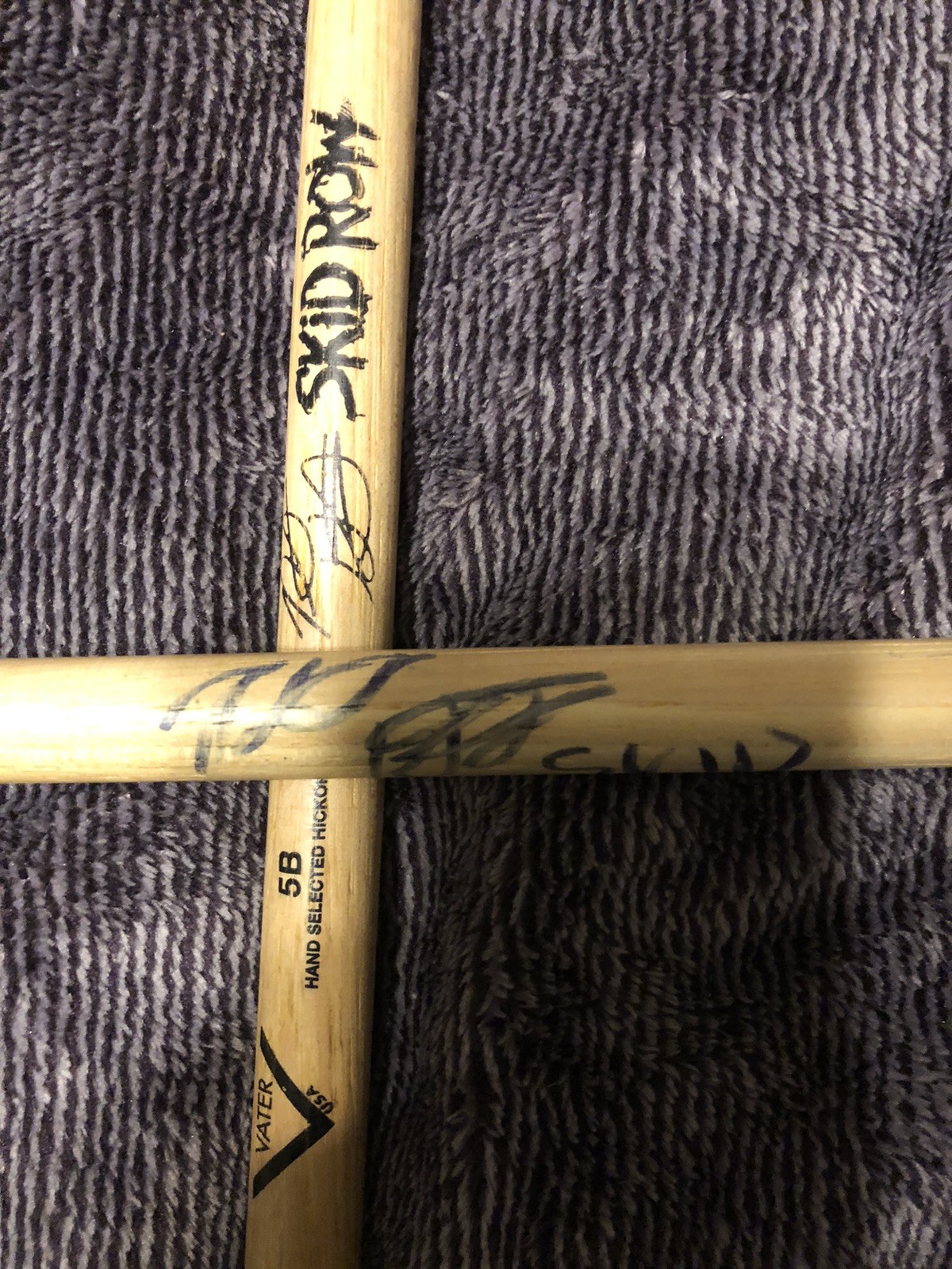 Skid Row Rob Hammersmith Concert Used Signed Drum Sticks Autograph Auto