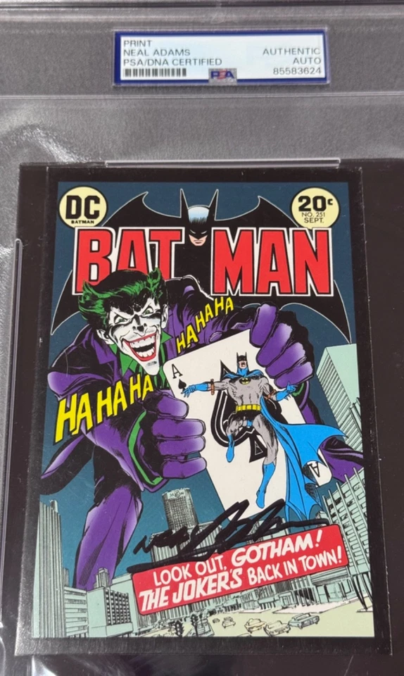Neal Adams "Batman #251 The Jokers Back Artist" Signed DC Comics Postcard PSA - Image 2 of 4