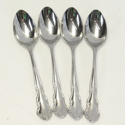 Reed & Barton Dickenson Teaspoons 6 1/8''  18/8 Stainless Lot of 4