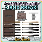 PHILADELPHIA PHILLIES autographed Gold Rush Bat + 2 signed Baseball: 3 BoxBreak