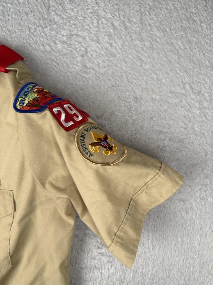 Boy Scouts of America Uniform Shirt Mens Large Short Sleeve Patches Made in USA - Image 2 of 4