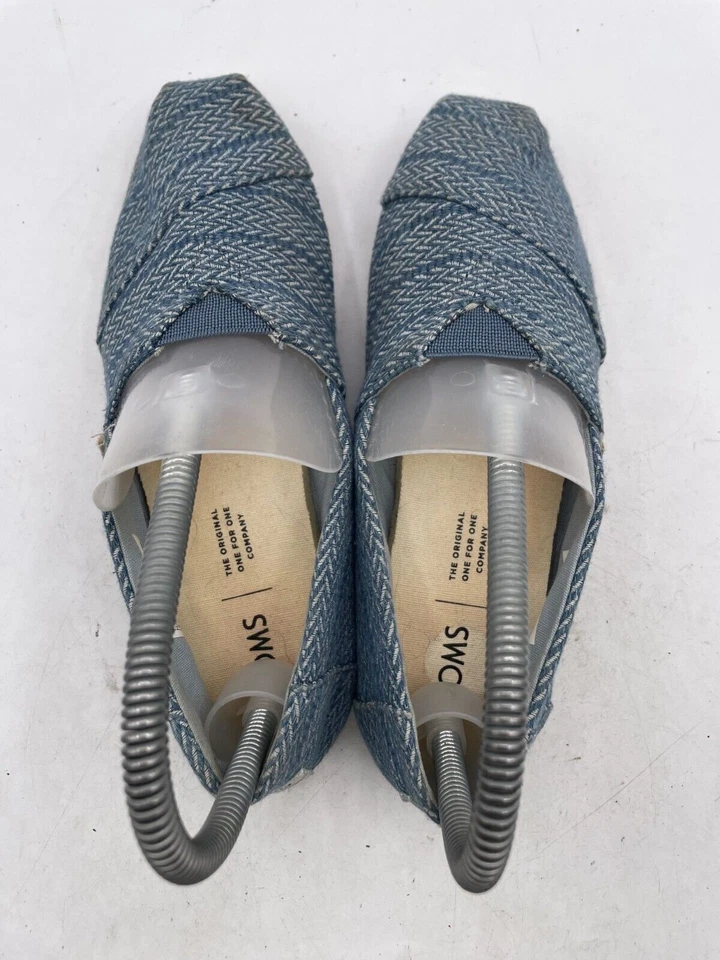 Toms Alpargata Herringbone Walking Shoes Women's Sz 5.5 Blue Low Top Slip-On - Image 4 of 4