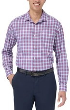 Kirkland Signature Men  s Comfort Sport Shirt NON-IRON BLUE PLAID, XL NWT