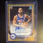 Topps 2025-26 Bowman Chrome Autographs Johni Broome 76ers RC Gold Auto 46/50