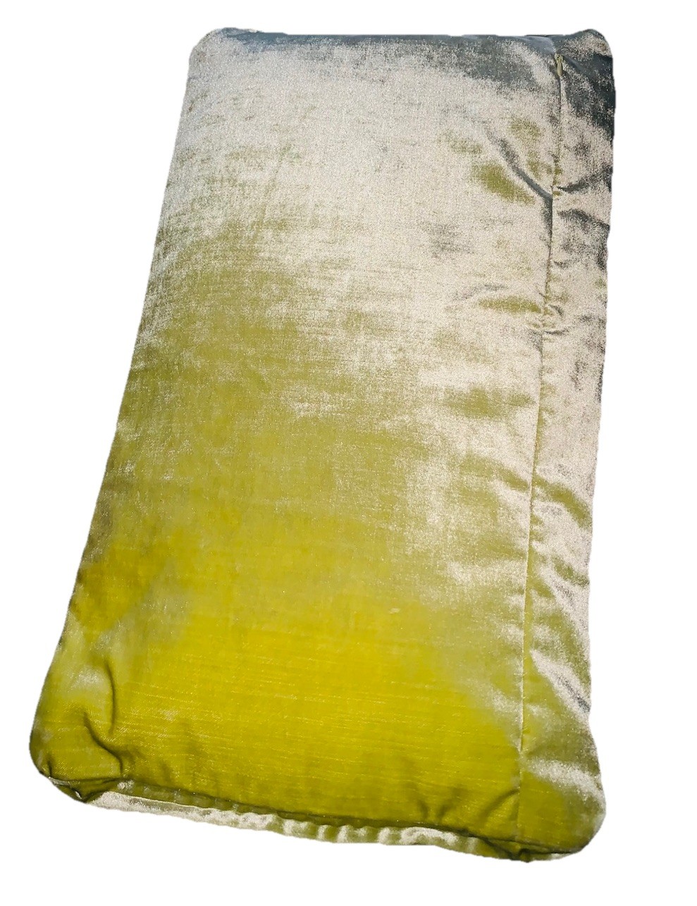 ZARA HOME - Lime Green Velvet Ribbed Cushion with Insert – 43x26cm Throw Pillow