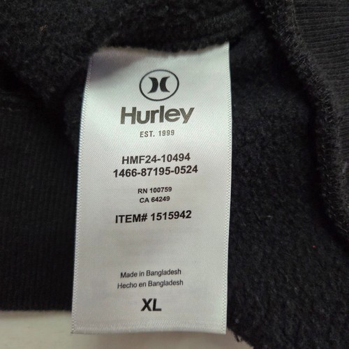 Hurley International Hoodie Pullover Sweatshirt Long Sleeve Black Mens XL - Picture 5 of 8