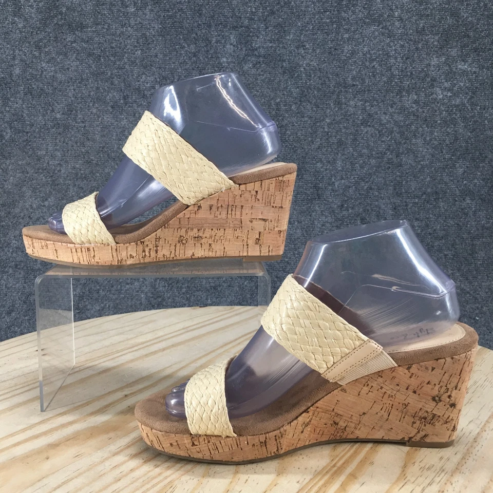 NUEVAS Sandalias Style & Co Para Mujer 7.5 M Daliaa Corcho Cuña Informales Sin Cordones Tobogán Beige Foto 2 de 4