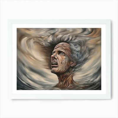 Man'S Face Art Print Framed Wall Art Poster Canvas Print Picture