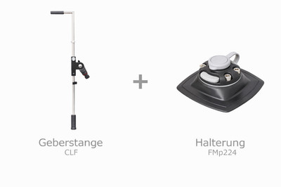 Set: Fasten Geberstange für Humminbird MEGA Live + PVC Basis (110 × 110 mm)