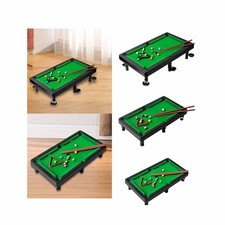 Mini Tabletop Pool Set Pool Cues Play Toy Office Miniature Pool Table Billiards