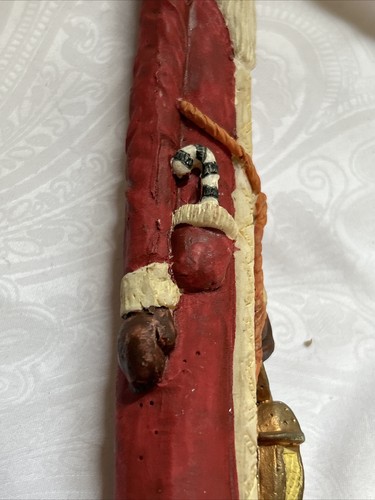 Vintage Bleistift Stick Weihnachtsmann trägt eine Laterne geglaubt Keramik detailliert - Bild 7 von 24