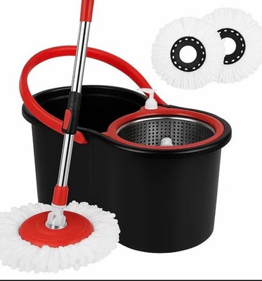 Smart 360° Spin Mop Eimer Set 2 Mikrofaserköpfe Boden Magic Fast Dry System