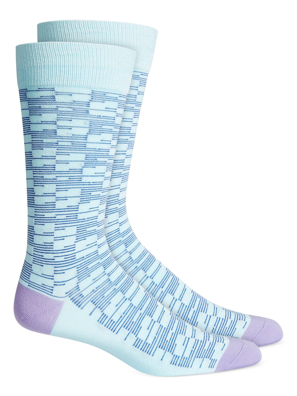ALFATECH BY ALFANI       Hyper Blue Stripe Crew Socks 7-12