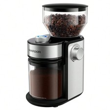 Electric Coffee Bean Grinder Adjustable Burr Mill 16 Settings for 2-14 Cup Silv